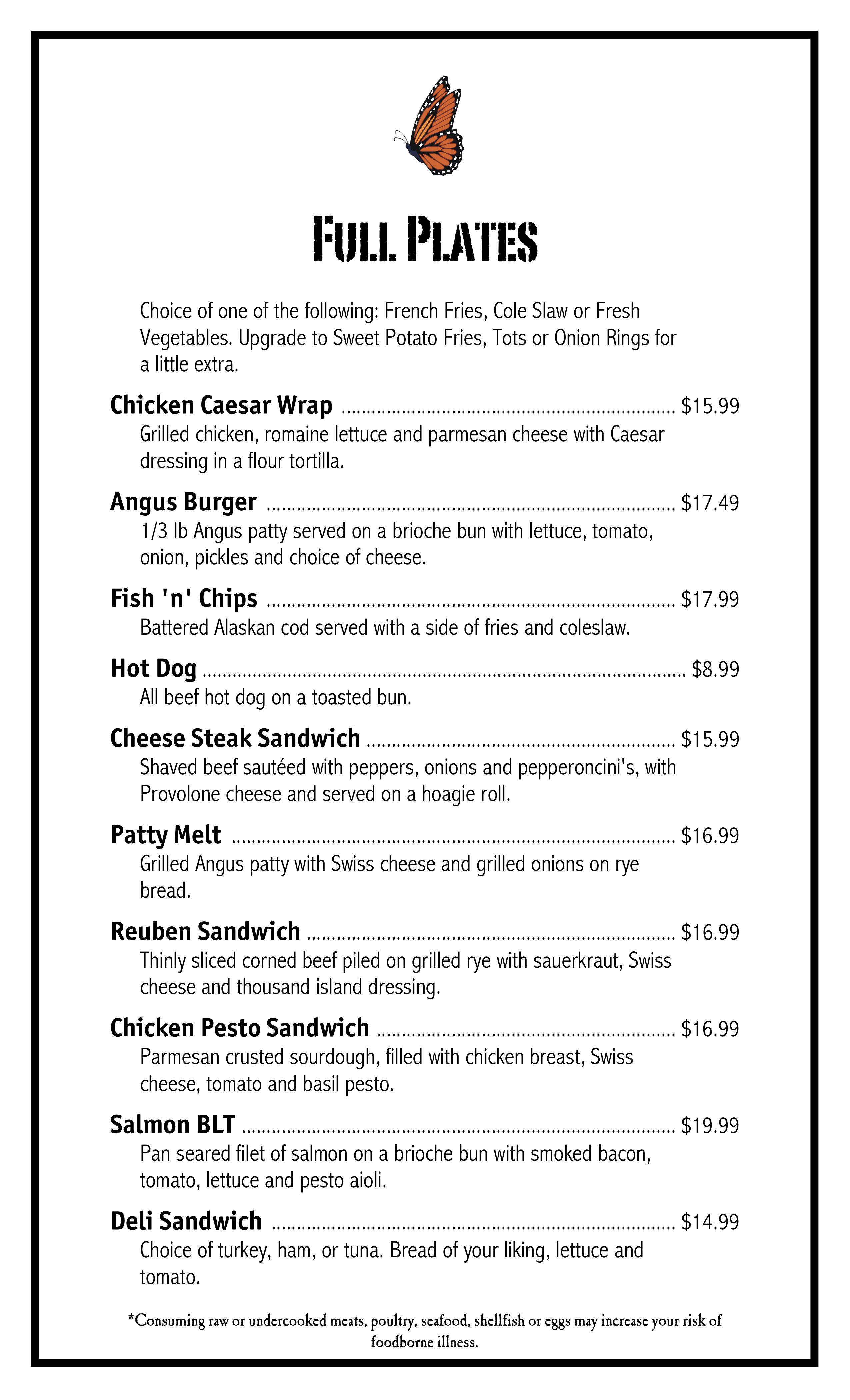 Monarch Menu all day images 1